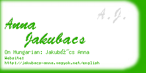 anna jakubacs business card